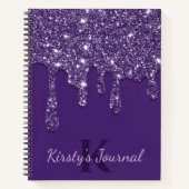 Luxe Paarse drift Glitter Journal Notitieboek (Voorkant)