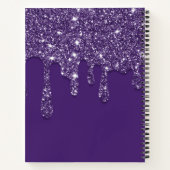 Luxe Paarse Drip Glitter Journal Notitieboek (Achterkant)