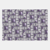 Luxe Paarse Edelstenen Zilveren Wrapping Paper Set (Voorkant 2)