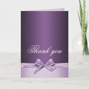 Luxe Paarse Elegant Lint Dank u kaart