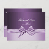 Luxe Paarse Elegant Lint Opslaan datum kaart (Voorkant / Achterkant)