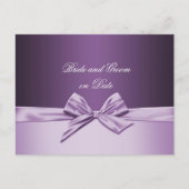 Luxe Paarse Elegant Lint Opslaan datum kaart (Voorkant)
