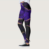 Luxe Paarse en Gold Glitter Agate Leggings (Links)