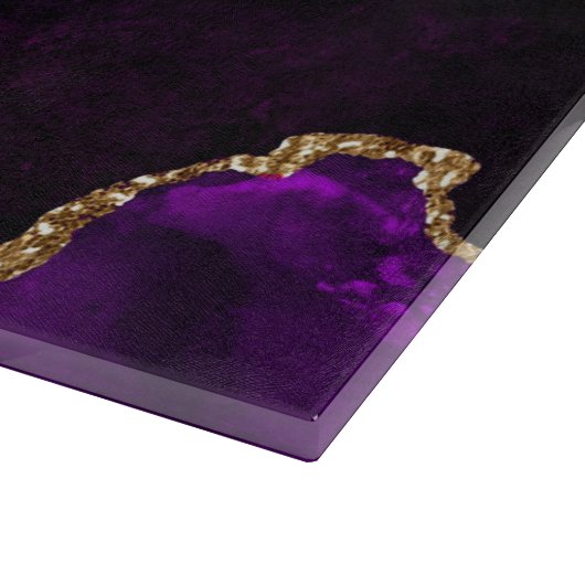 Luxe Paarse en Gold Glitter Agate Snijplank (Hoek)