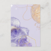 Luxe Paarse en Golden Abstracte RSVP Informatiekaartje (Achterkant)