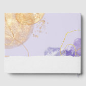 Luxe Paarse en gouden Abstracte bruiloft Gastenboek (Achterkant)