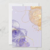 Luxe Paarse en gouden Abstracte bruiloft Kaart (Achterkant)