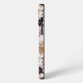 Luxe Paarse en gouden bloemen iPhone Hoesje (Linkerkant)