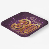 Luxe Paarse en gouden edelsteen 30e verjaardag Papieren Bordje (Gebogen)