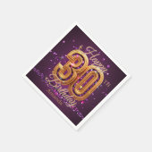 Luxe Paarse en gouden edelsteen 30e verjaardag Servet (Hoek)