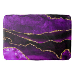 Luxe Paarse en Gouden Glitter Agate Badmat