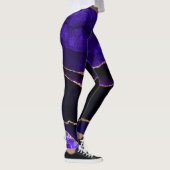 Luxe Paarse en Gouden Glitter Agate Leggings (Rechts)