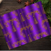 Luxe Paarse en gouden kerst Tissuepapier