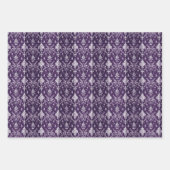 Luxe Paarse en zilveren kerstpatroon Inpakpapier Vel (Voorkant 3)