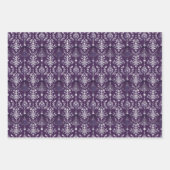 Luxe Paarse en zilveren kerstpatroon Inpakpapier Vel (Voorkant 2)