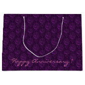 Luxe Paarse Floral Large Gift Bag Groot Cadeauzakje (Voorkant)