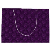 Luxe Paarse Floral Large Gift Bag Groot Cadeauzakje (Achterkant)