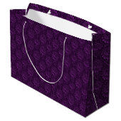 Luxe Paarse Floral Large Gift Bag Groot Cadeauzakje (Achterkant Gekanteld)