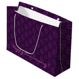 Luxe Paarse Floral Large Gift Bag Groot Cadeauzakje