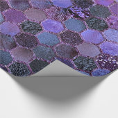Luxe Paarse Folie Glitter-honingraatpatroon Cadeaupapier (Hoek)