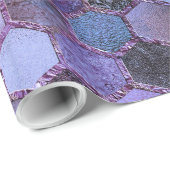 Luxe Paarse Folie Glitter-honingraatpatroon Cadeaupapier (Rol Hoek)