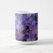 Luxe Paarse Folie Glitter-honingraatpatroon Koffiemok (Center)