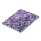 Luxe Paarse Folie Glitter-honingraatpatroon Notitieblok (Linkerzijde)