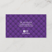 Luxe Paarse getufte moderne glitter druppels salon Visitekaartje (Achterkant)