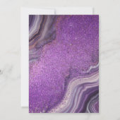 Luxe Paarse Glitter Agaat Marmer Sweet 16 Kaart (Achterkant)