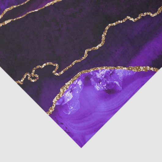 Luxe Paarse Glitter Agate Happy Birthday Tissuepapier (Detail)