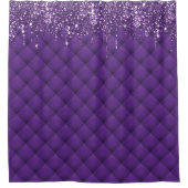 Luxe Paarse glitter druist modern diamantpatroon i Douchegordijn (Voorkant)