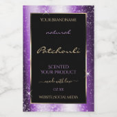 Luxe Paarse Glitter Frame Productlabel Voedselcontainer Etiket (Enkel label)