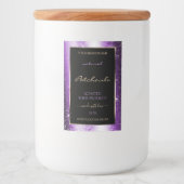 Luxe Paarse Glitter Frame Productlabel Voedselcontainer Etiket (Voorkant)