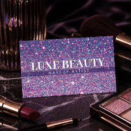 Luxe Paarse Glitter Make-up Artiest Minimalist Visitekaartje