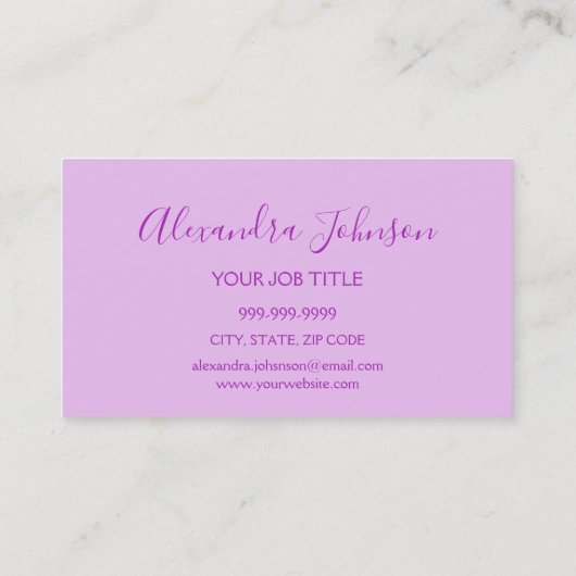 Luxe Paarse glitter Sparkle Microblading Visitekaartje (Achterkant)