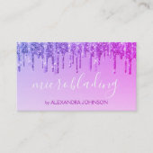 Luxe Paarse glitter Sparkle Microblading Visitekaartje (Voorkant)