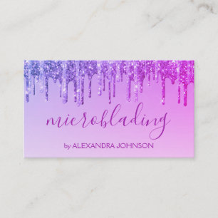 Luxe Paarse glitter Sparkle Microblading Visitekaartje
