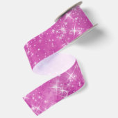 Luxe Paarse Glitter Sterren Glitteren Satijnen Lint (Achterkant)