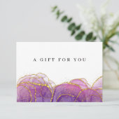 Luxe Paarse Gold Business Cadeaubon (Staand voorkant)