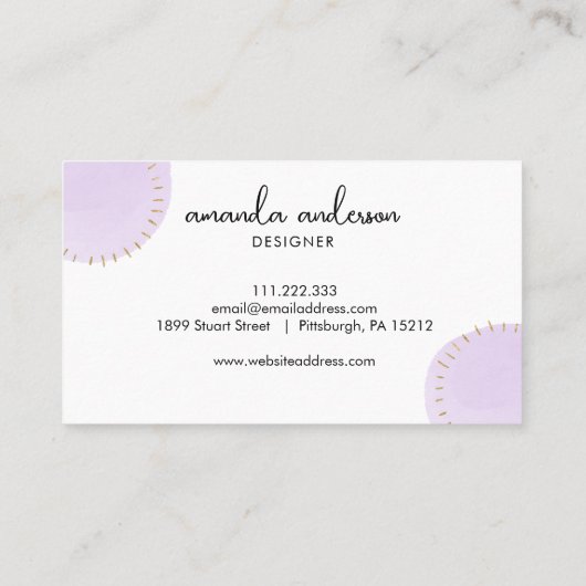 Luxe Paarse Gold Circle Professional Visitekaartje (Achterkant)