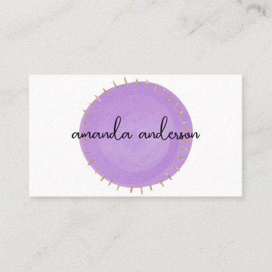 Luxe Paarse Gold Circle Professional Visitekaartje (Voorkant)