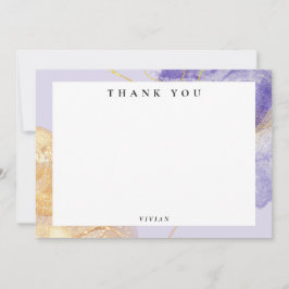 Luxe Paarse & Golden Abstract Bedankkaart