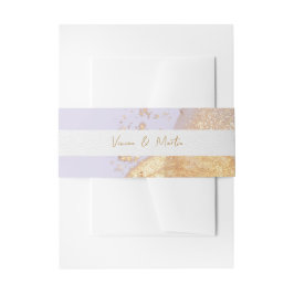 Luxe Paarse & Golden Abstract Uitnodigingen Wikkel