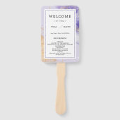 Luxe Paarse & Golden Abstracte huwelijksprogramma Handwaaier (Voorkant)