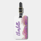 Luxe Paarse goud gepersonaliseerd Bagagelabel (Voorkant verticaal)
