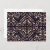Luxe Paarse Gouden Batik Raven Tessellation Mozaïe Briefkaart (Voorkant / Achterkant)