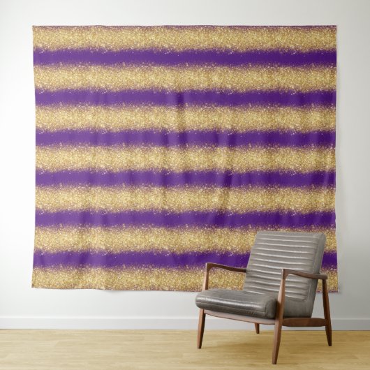 Luxe Paarse Gouden Glitters Wandkleed (In Situ (horizontaal))