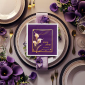 Luxe Paarse & Ivoren Calla Lily bruiloft Servet
