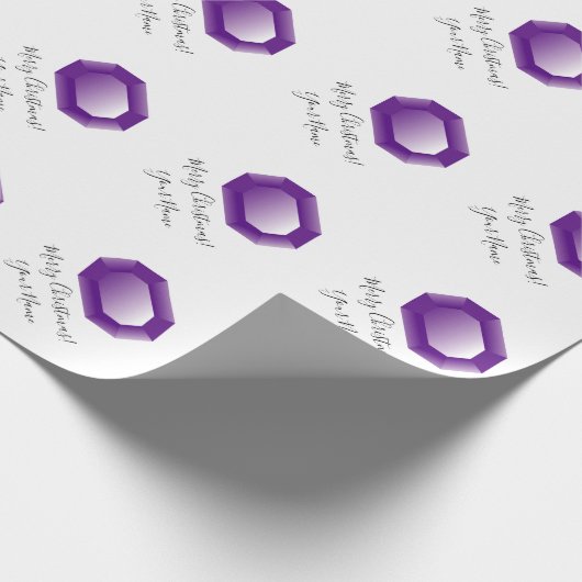 Luxe paarse kerstavond cadeaupapier (Hoek)