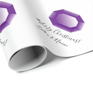 Luxe paarse kerstavond cadeaupapier